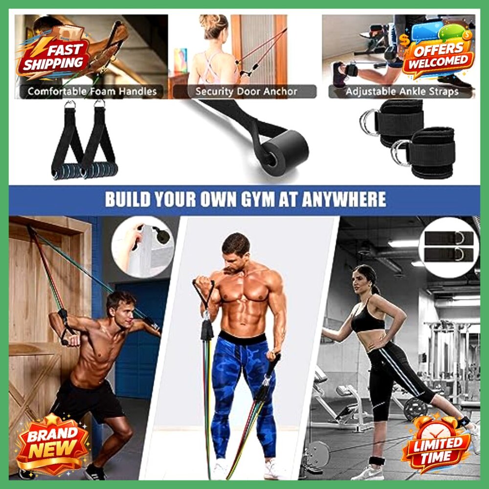 23-Piece Stackable Resistance Bands Set With Hand… - image 3